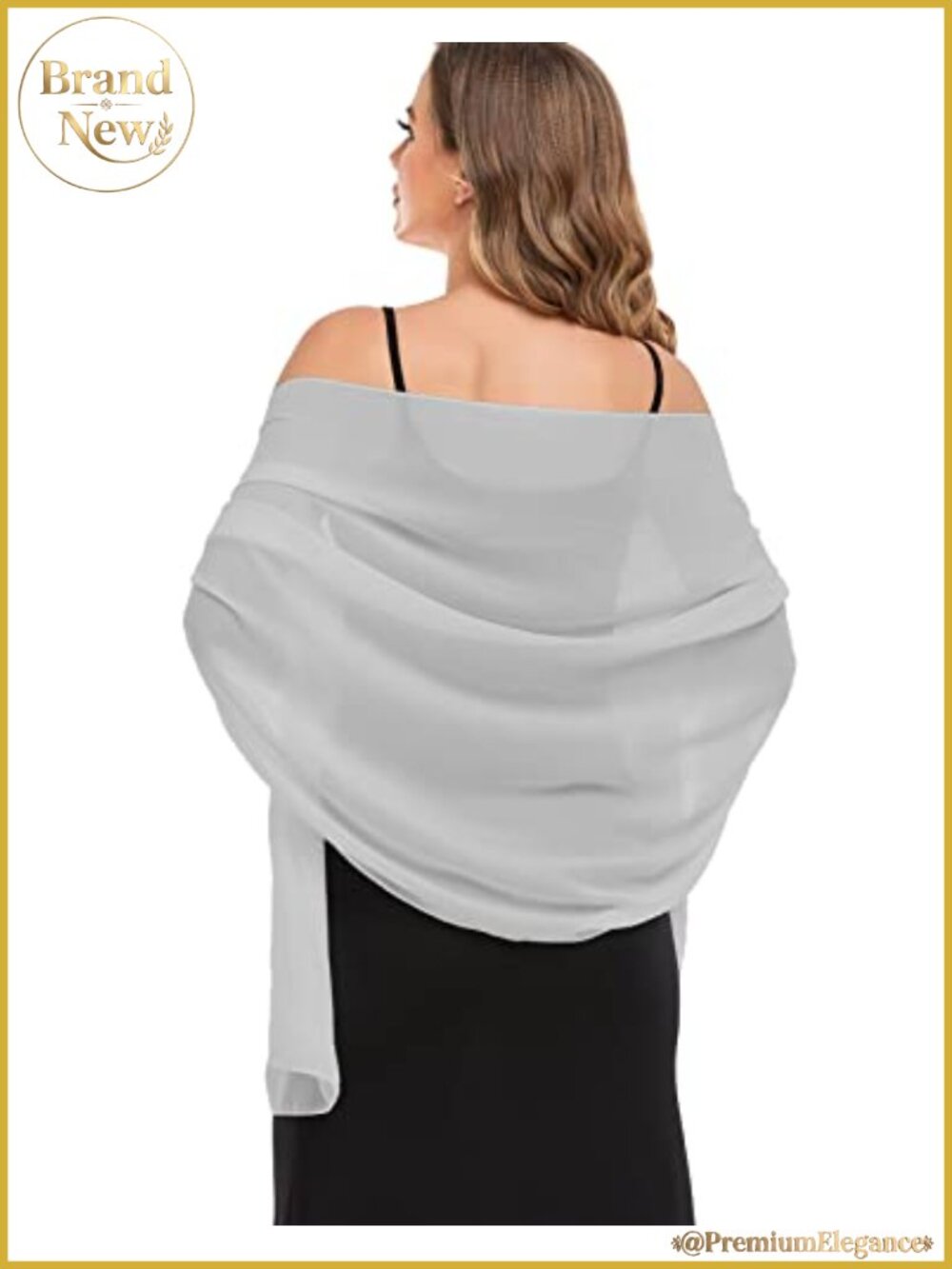 Chiffon Shawl Wrap for Evening Dresses Sheer Wedding Scarf